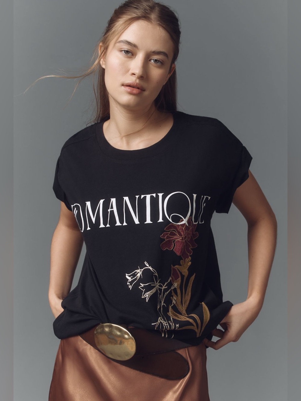 Anthro Embroidered Graphic Romantique Tee - Picture 2 of 10
